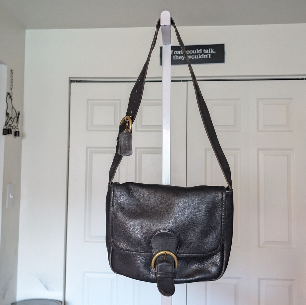 Vintage Coach 4164 Bedford Flap Buckle Leather Bag